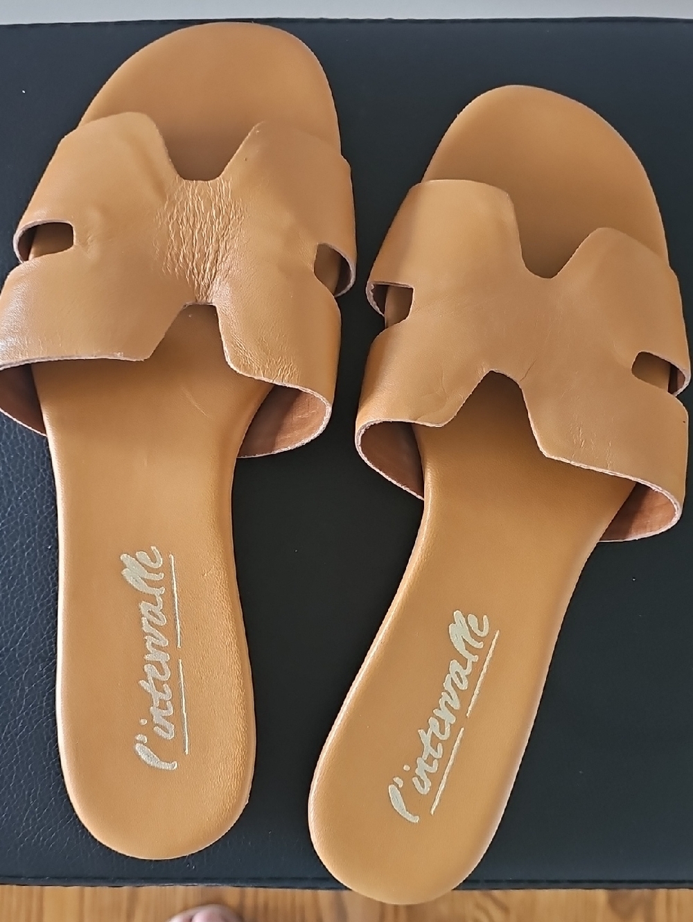 Tan Slide Sandals for Women